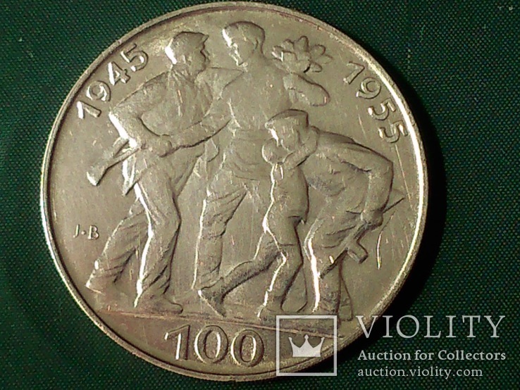 100 крон 1955г. (Чехословакия), фото №2