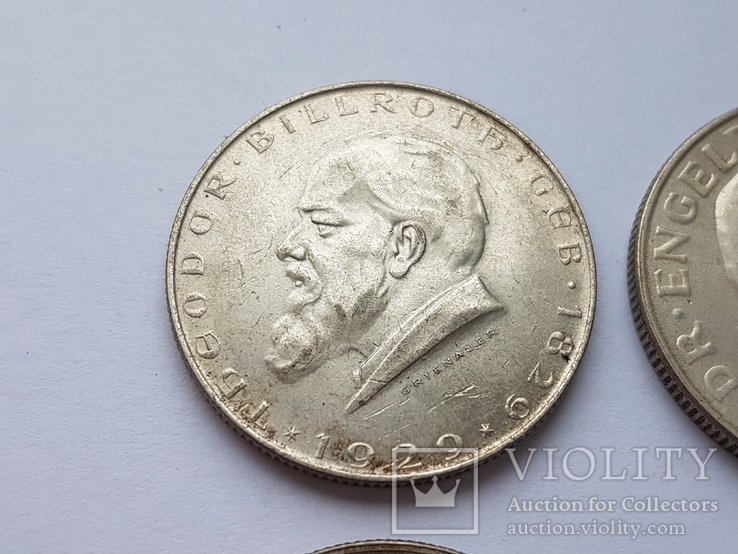 2 шиллинга 1928-1937 Австрия серебро 6 шт.Разные, фото №3