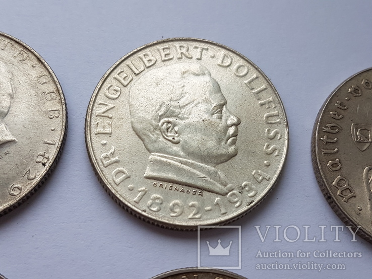 2 шиллинга 1928-1937 Австрия серебро 6 шт.Разные, фото №4