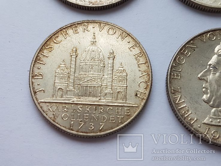 2 шиллинга 1928-1937 Австрия серебро 6 шт.Разные, фото №8