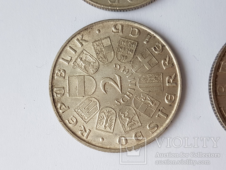 2 шиллинга 1928-1937 Австрия серебро 6 шт.Разные, фото №11