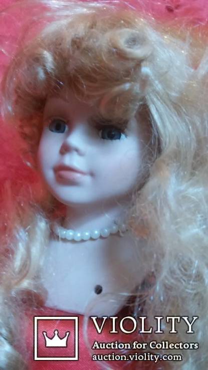  фарфоровая голова, от куклы с париком., фото №2