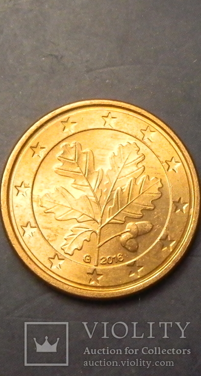 1 євроцент Німеччина 2016 G, фото №2