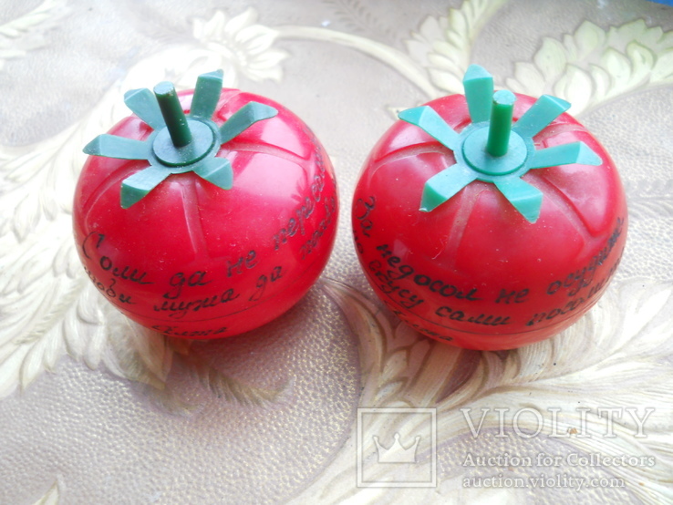 Солонка и перечница помидоры, сувенир из Ялты 1986 г.
