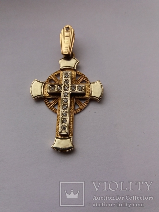 Красивый крестик золотой 585 , украина, фото №2