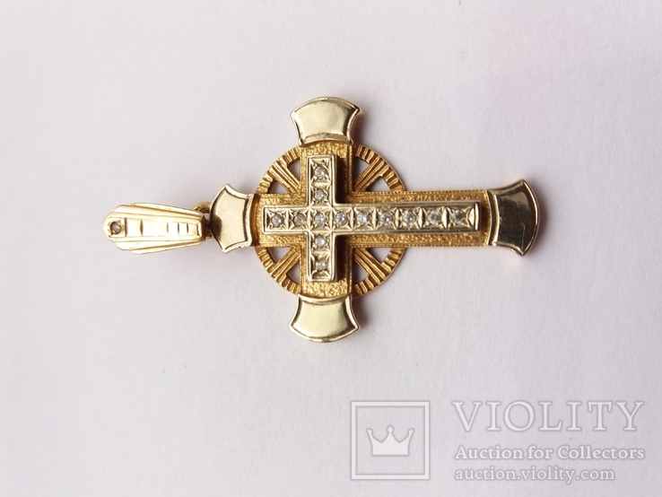 Красивый крестик золотой 585 , украина, фото №4