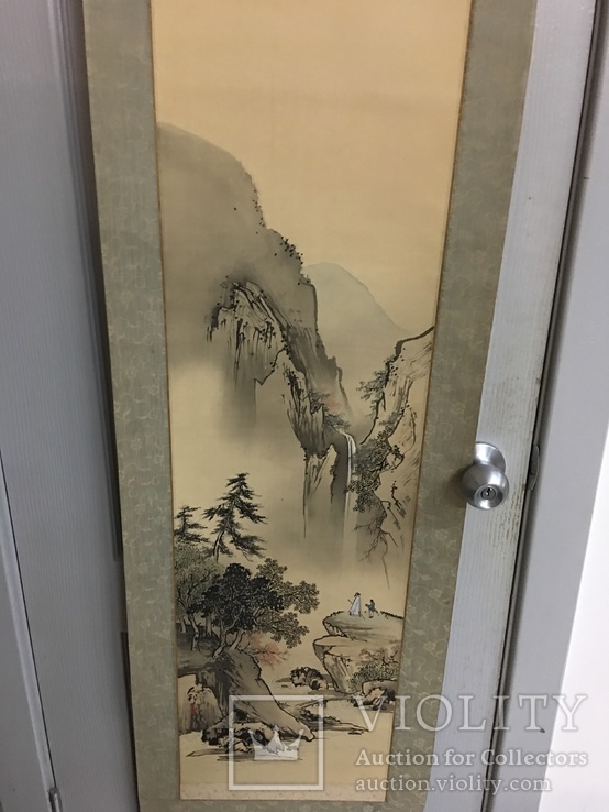 Японская картина-свиток, конец 19-го начало 20-го века, фото №3