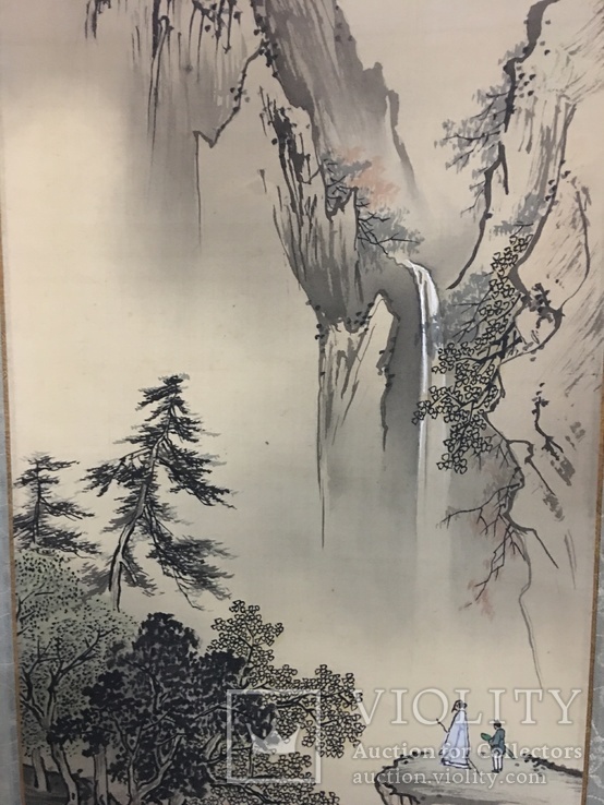 Японская картина-свиток, конец 19-го начало 20-го века, фото №5