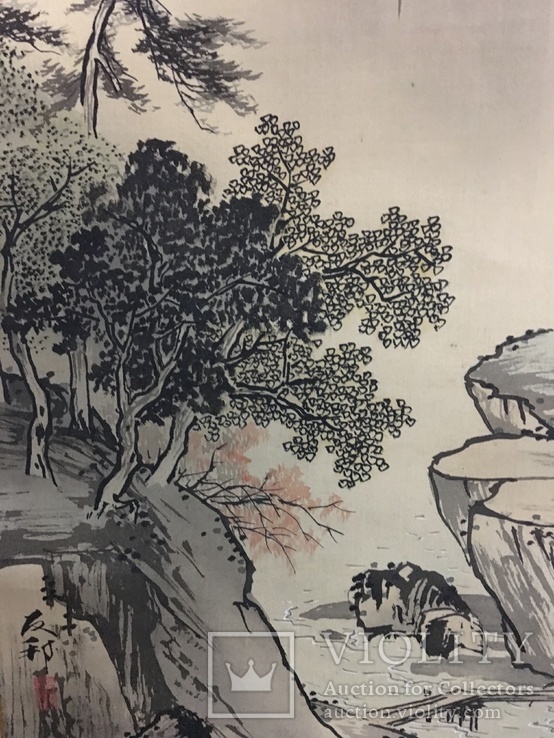 Японская картина-свиток, конец 19-го начало 20-го века, фото №6