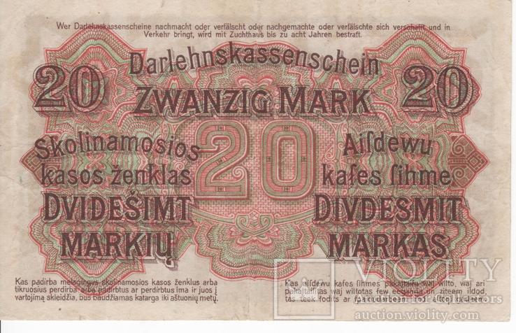 20 марок 1918.Ковно(Каунас) Германская оккупация Литвы, фото №3