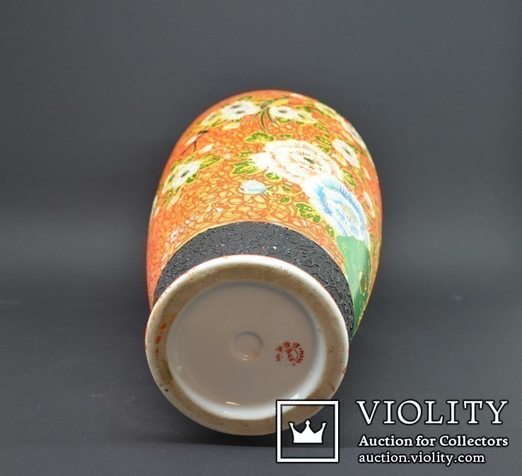 Японская ваза ручной работы с живописью - высота 30 см, фото №7