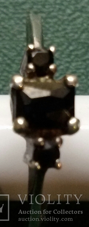 Кольцо проба 925 (тёмные камни), фото №4