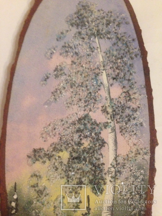 Картина на срезе дерева, фото №3