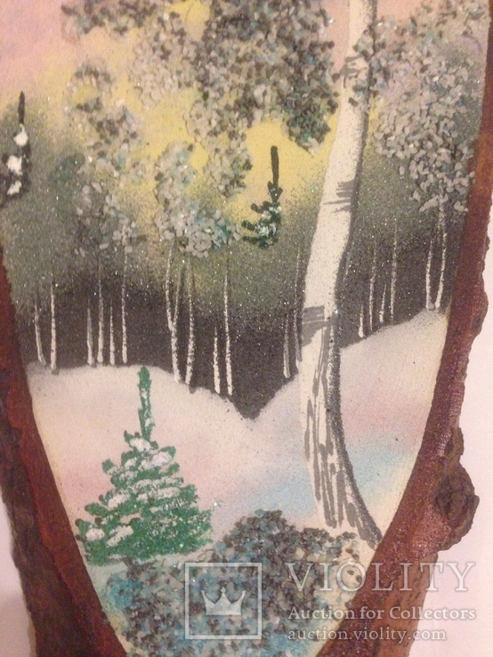 Картина на срезе дерева, фото №4