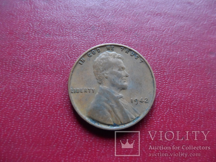 1 цент 1942  США    (Г.4.25)~, фото №3