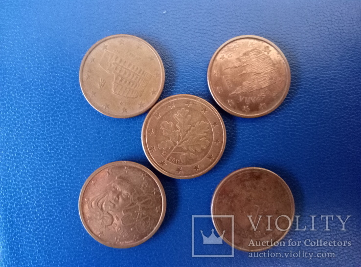 5 центов Европа (5 штук ), фото №2