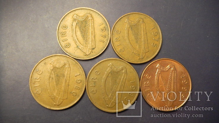 2 пенси Ірландія (порічниця) 5шт, всі різні, фото №3