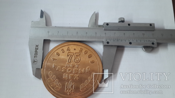 Настольная медаль 75 лет газовый цех 1934-2009, фото №9