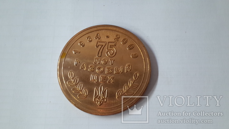 Настольная медаль 75 лет газовый цех 1934-2009, фото №11