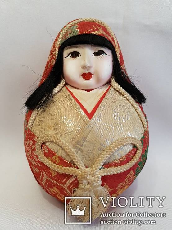 Интерьерная кукла дарума ( японская матрешка ) папье-маше , композит. 14 см., фото №10