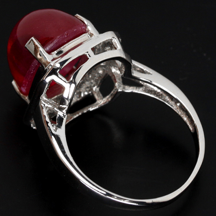 Кольцо серебряное 925 натуральный звездный рубин, сапфир., photo number 3