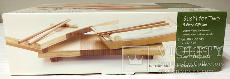 Набор для суши  East West Ming Tsai Sushi for Two - Bamboo &amp; Ceramic 8 PC Gift Set, фото №4