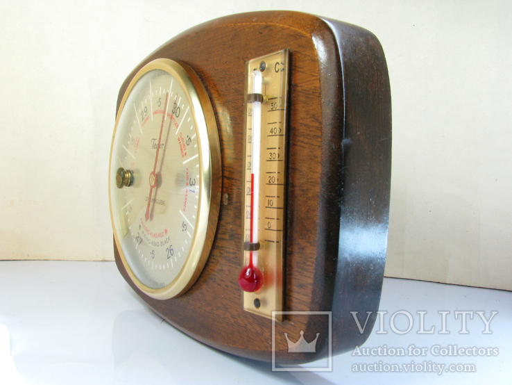 Старинный барометр с термометром (Англия), фото №5