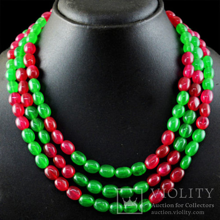 Ожерелье из натуральных изумрудов и рубинов 700 карат, фото №2