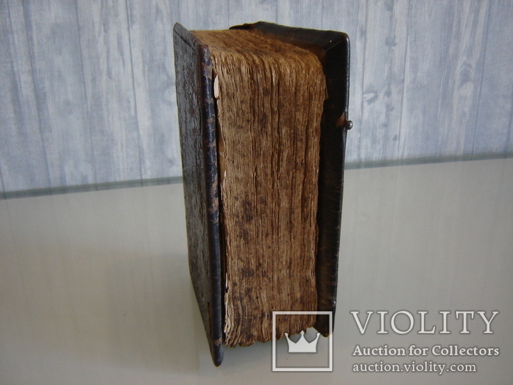 Книга старинная церковная. Дерево, кожа., фото №8