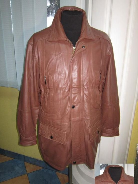 Утеплённая  стильная кожаная мужская куртка. Лот 330, photo number 2