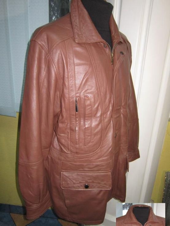 Утеплённая  стильная кожаная мужская куртка. Лот 330, numer zdjęcia 3