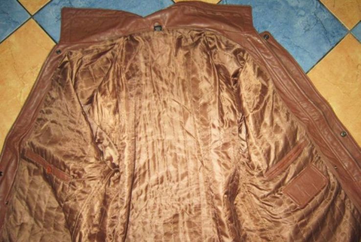 Утеплённая  стильная кожаная мужская куртка. Лот 330, фото №6