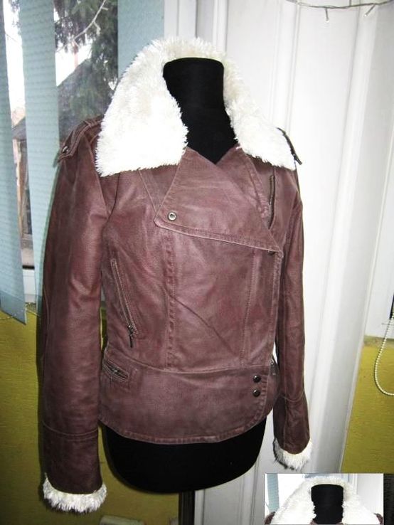 Модная оригинальная женская кожаная куртка-косуха CLOCKHOUSE. Лот 340, фото №3