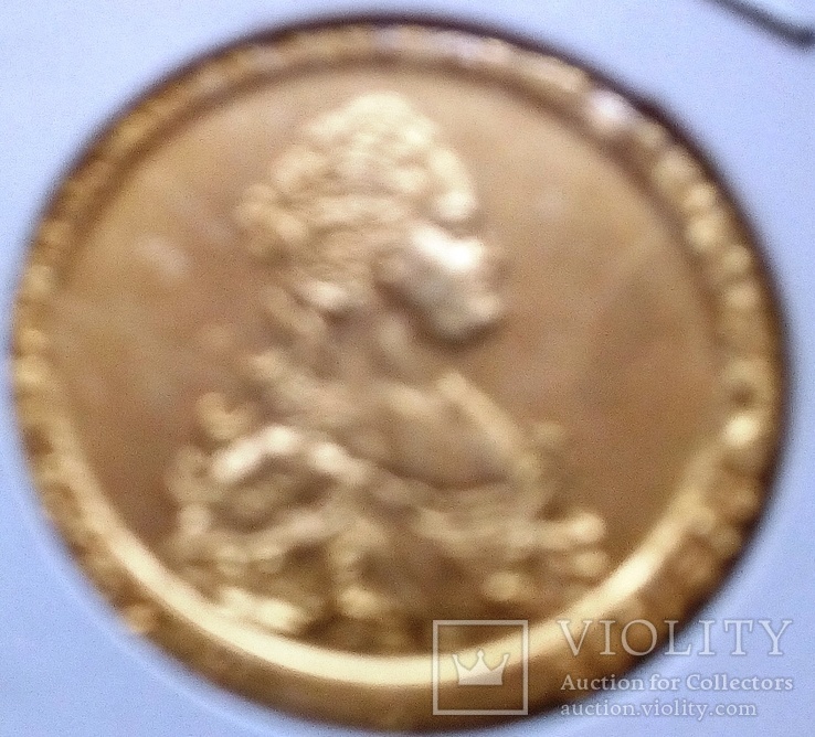 5 рублів 1786 року.Росія (копія - не магнітна,  позолота 999), фото №3