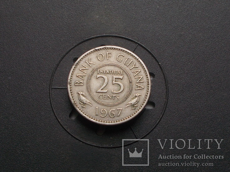 Гайана 25 центов 1967, фото №2