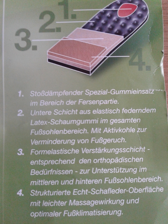 Кожаные стельки р.46 Einlegesohle с амортизатором новые Германия., фото №5