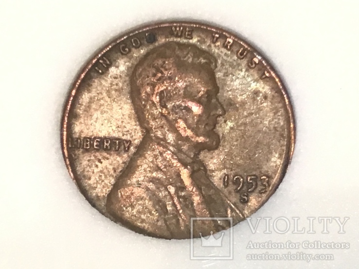 1 цент сша 1953 S, фото №2