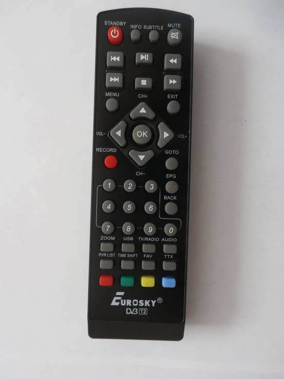 Пульт к эфирному DVB-T2 ресиверу EuroSky 3011, 3015D, 3021, ES11 , ES-15 Internet