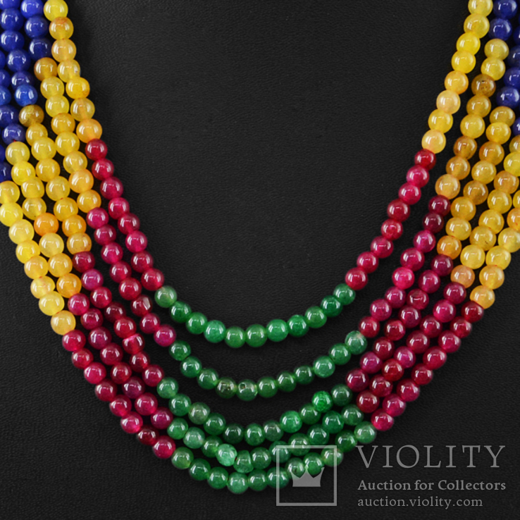 Ожерелье из натуральны рубинов, изумрудов и цветных сапфиров 500 карат, фото №3
