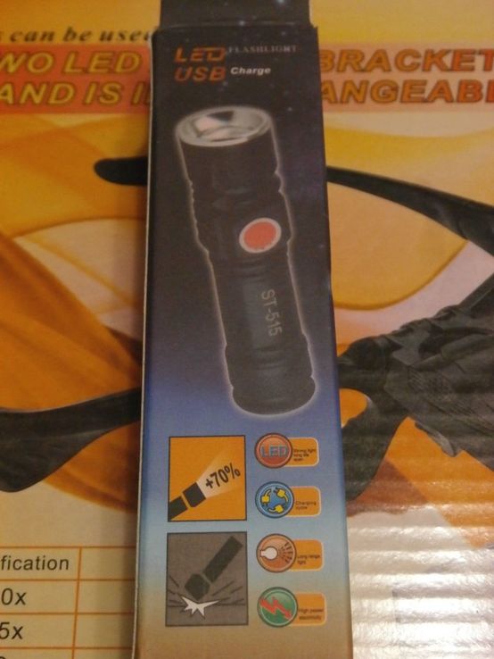 Тактический Аккумуляторный фонарь Police 99000W BL-515 ZOOM,USB зарядка Светодиод:Cree Q5, фото №3