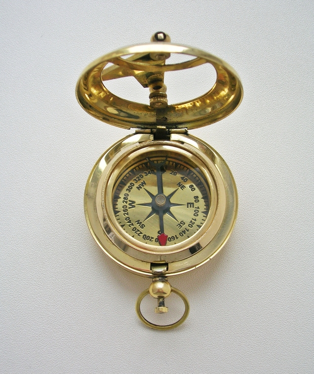 Карманный компас с солнечными часами Ross London. Новый, фото №5