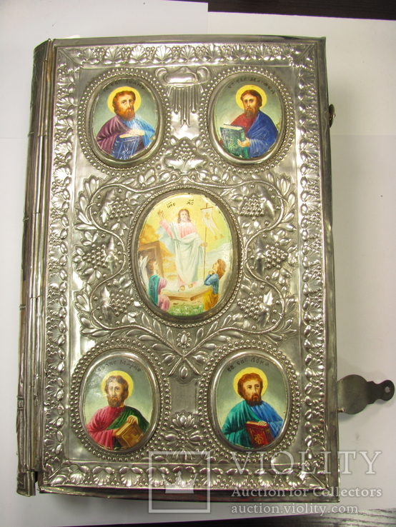 Большое Евангелие в металлической обложке на старословянском(?), фото №11