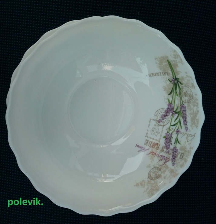 Суповые стекло керамические тарелки 6 шт, фото №2