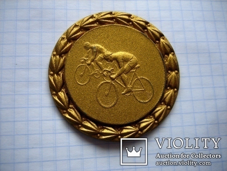 Стара спортивна медаль -  велоспорт, фото №2