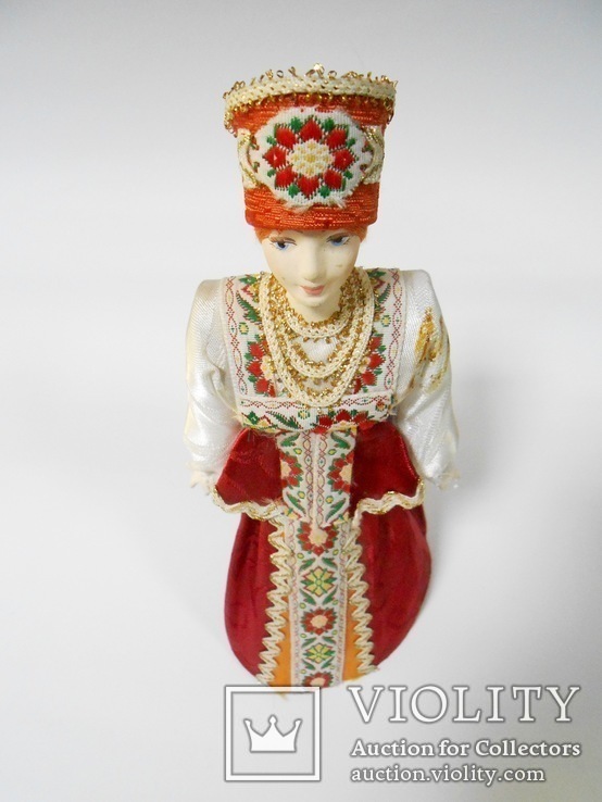 Кукла Русская девица 24см. Фарфор., фото №8