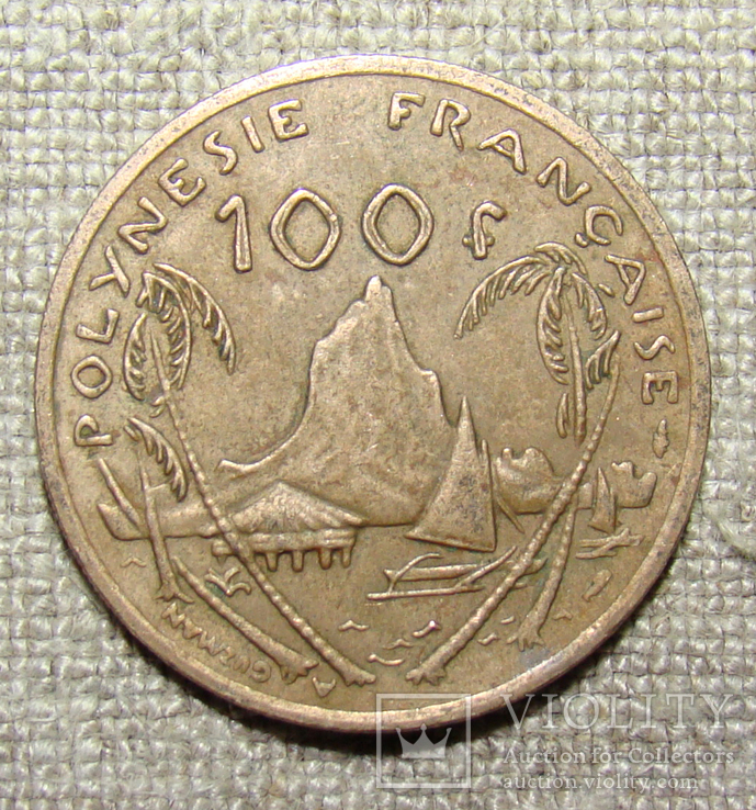 100 франков 1987 Французская Полинезия, фото №2