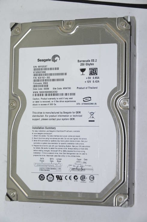 Жесткий диск Seagate Barracuda 250GB ST3250310NS, numer zdjęcia 2