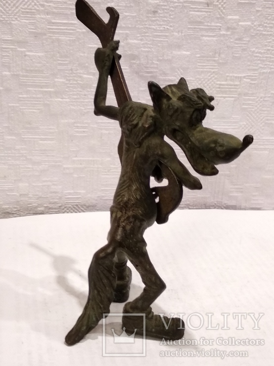 Бронзовая статуэтка Нимор " Волк из Ну погоди "- бронза, латунь., фото №4