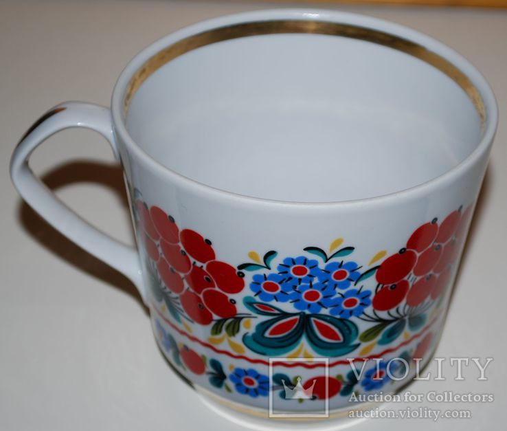 Чашка "Горобина", Киев(фарфор/позолота) - 0,5 литра.
