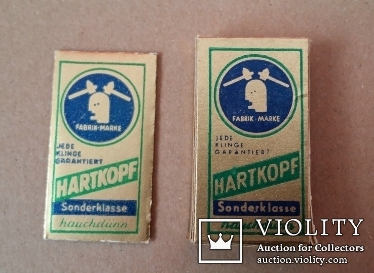 Лезвия времен рейха  Hartkopf 1 упаковка лезвий, одно лезвие и коробочка от лезвий, фото №3